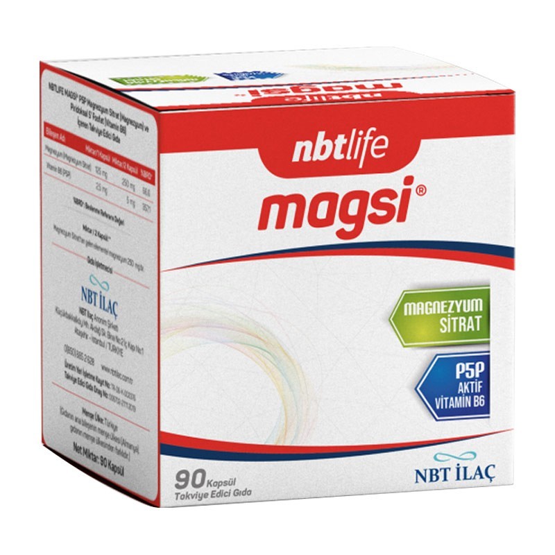 Nbt Life Magsi+P5P 90 Kapsül Nbt Life Magsi+P5P 90 Kapsül
