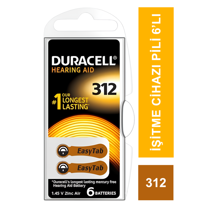 Duracell Activair İşitme Cihazı Pili 6'lı No: 312