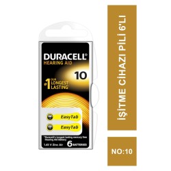 Duracell Activair İşitme Cihazı Pili 6'lı No: 10