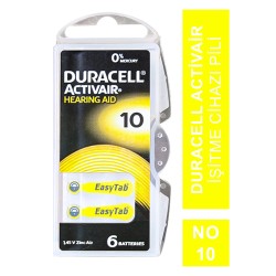 Duracell Activair İşitme Cihazı Pili 6'lı No: 10