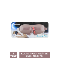 Poblex Uyku Maskesi Kahverengi - Kulak Tıkacı HEDİYE