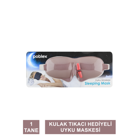 Poblex Uyku Maskesi Kahverengi - Kulak Tıkacı HEDİYE