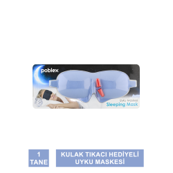 Poblex Uyku Maskesi Mavi - Kulak Tıkacı HEDİYE