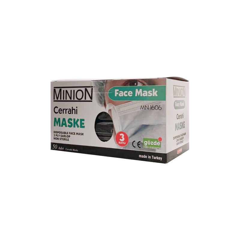Maske 3 Katlı Meltblownlu Siyah 50li Maske 3 Katlı Meltblownlu Siyah 50li