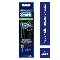 Oral-B Diş Fırçası Yedek Başlığı Cross Action Siyah 4 adet