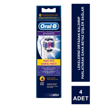 Oral-B Yedek Başlık 3D White 4 Adet Diş Fırçası