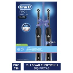 Oral-B Pro 790 Şarj Edilebilir Diş Fırçası Cross Action Siyah 2'li Avantaj Paketi