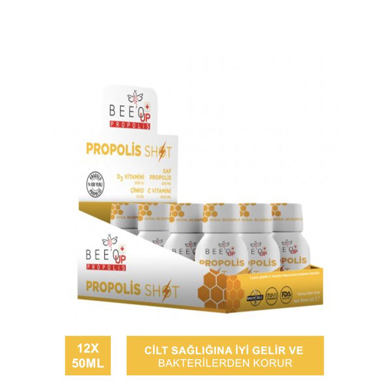 Beeo Up Propolis Çinko+D3+C Vitamini Shot 12 x 50 ml
