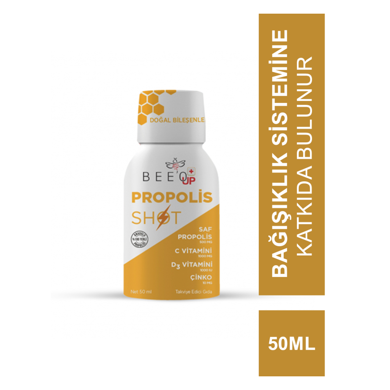 Beeo Up Propolis Çinko+D3+C Vitamini Shot 50 ml (S.K.T 08-2024)