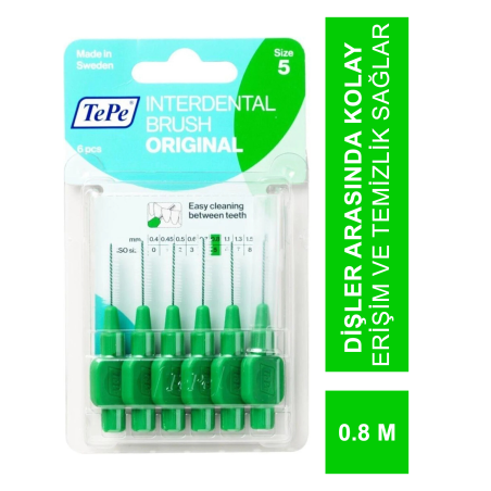 TEPE İnterdental Brush Arayüz Fırçası Yeşil 0.8 mm 6 lı