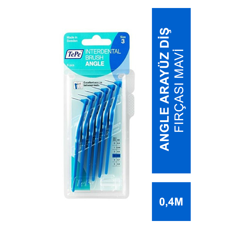 TEPE Angle Arayüz Diş Fırçası Mavi 0.4 mm 6 lı