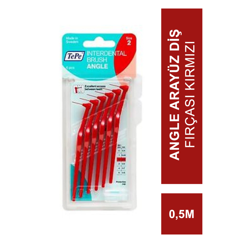 TEPE  İnterdental Brush Angle Arayüz Fırçası Kırmızı 0.5 mm 6 lı