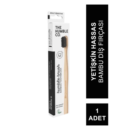 Humble Brush Ekolojik Bambu Hassas Diş Fırçası, Yetişkin, Siyah