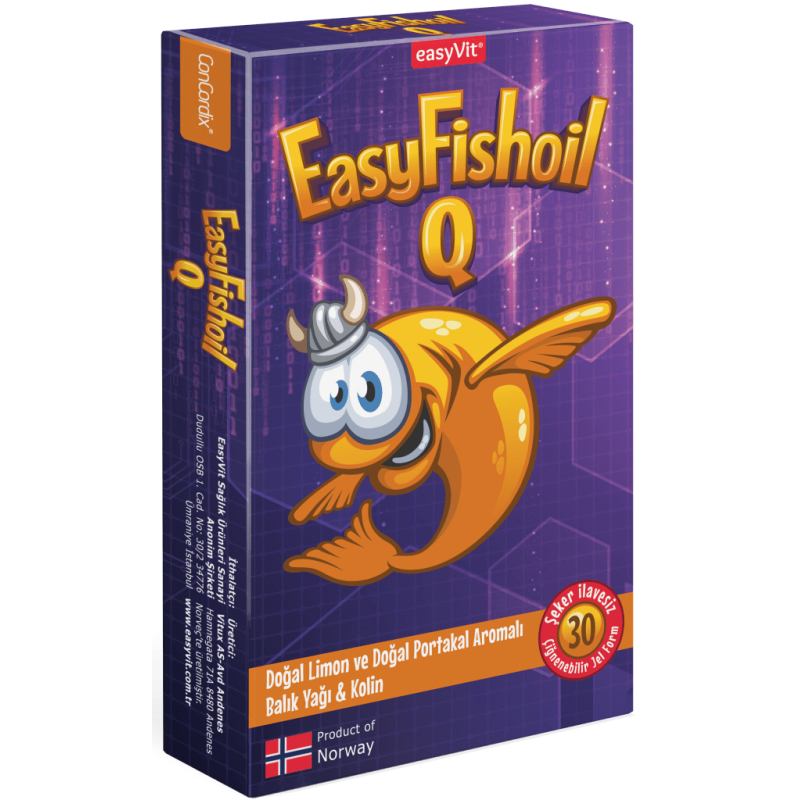 EasyFishoil Q Omega&Kolin Kids 30 Çiğnenebilir Jel Tablet