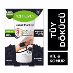 Remove Tüy Dökücü Bacak Maskesi Doğal Kil&Aktif Karbonlu 200 ml