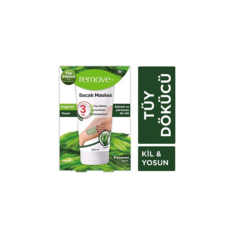 Remove Tüy Dökücü Bacak Maskesi 200 Ml Doğal Kil&Yosun Özlü Remove Tüy Dökücü Bacak Maskesi 200 Ml Doğal Kil&Yosun Özlü