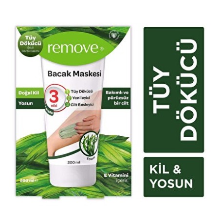 Remove Tüy Dökücü Bacak Maskesi 200 Ml Doğal Kil&Yosun Özlü