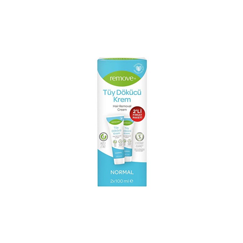 Remove Tüy Dökücü Krem Normal Ciltler İçin 2x100ml Remove Tüy Dökücü Krem Normal Ciltler İçin 2x100ml