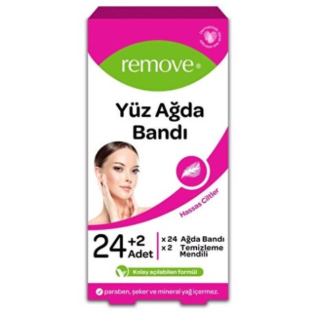 Remove Yüz Ağda Bandı Hassas Cilt 24'lü
