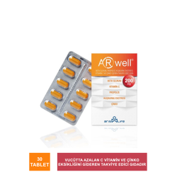 ARwell Beta Glukan -Propolis - Vitamin C- Çinko 200 mg*30 Tablet