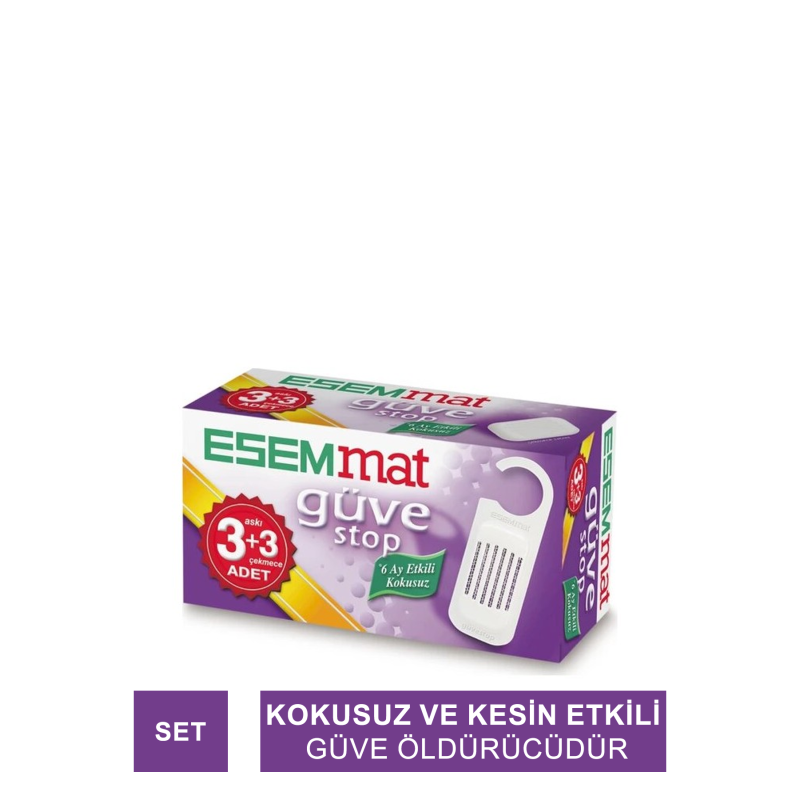 Esemmat Güve Stop ( 3 Askı + 3 Çekmece ) (S.K.T 01-2024)