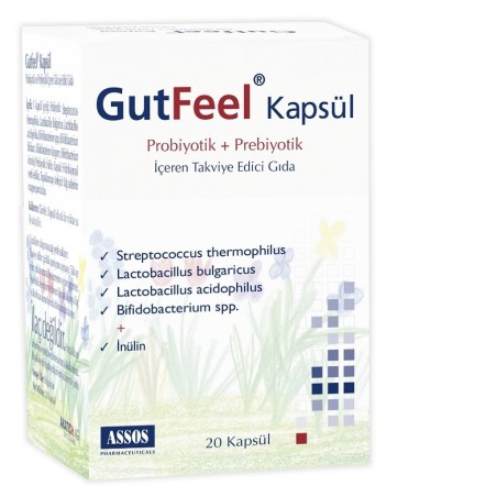Assos Gutfeel Probiotik Prebiotik 20 Kapsül