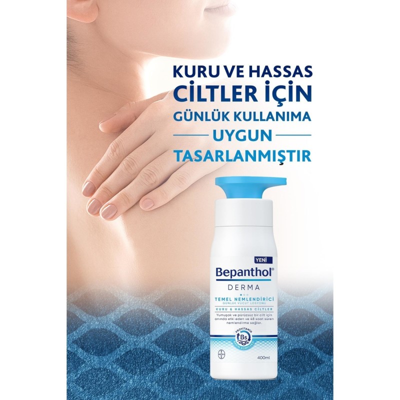 Bepanthol Derma Temel Nemlendirici Günlük Vücut Losyonu 400 ml (S.K.T 10-2023)