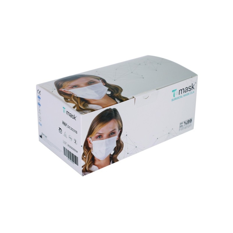 Dentac T-Mask 3 Katlı Renkli Cerrahi Yüz Maskesi Siyah 50 Adet