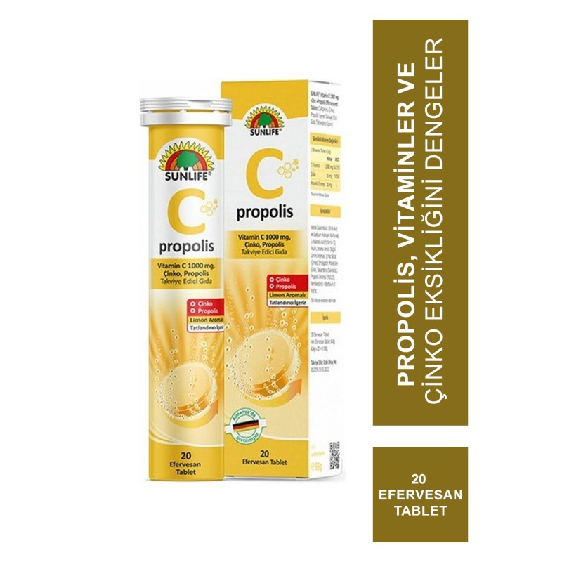 Sunlife Vitamin C Propolis 20 Efervesan Tablet (S.K.T 07-2024) Sunlife Vitamin C Propolis 20 Efervesan Tablet (S.K.T 07-2024)