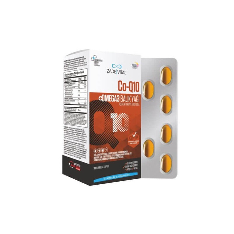Zade Vital Co-Q10 Omega3 Balık Yağı 30 Kapsül
