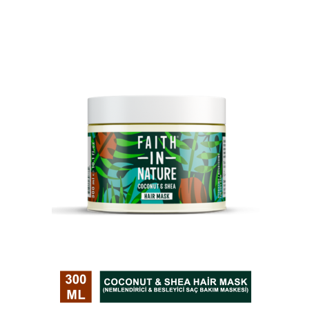 Faith In Nature Coconut & Shea Hair Mask Nemlendirici & Besleyici Saç Bakım Maskesi 300 ml