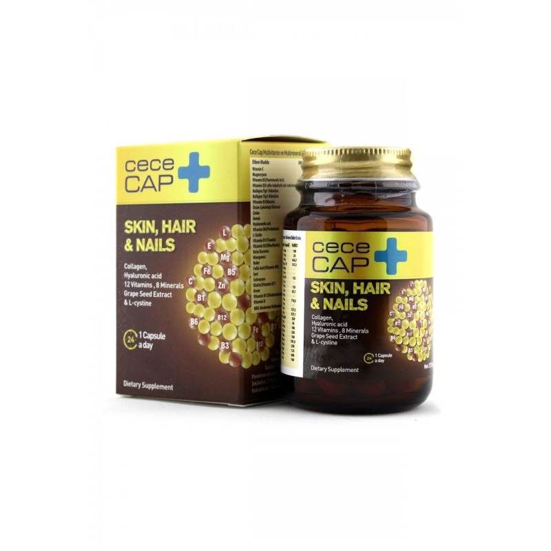 CeceCap Skin , Hair & Nails ( Cilt , Saç & Tırnak ) Takviye Edici Gıda 90 Kapsül