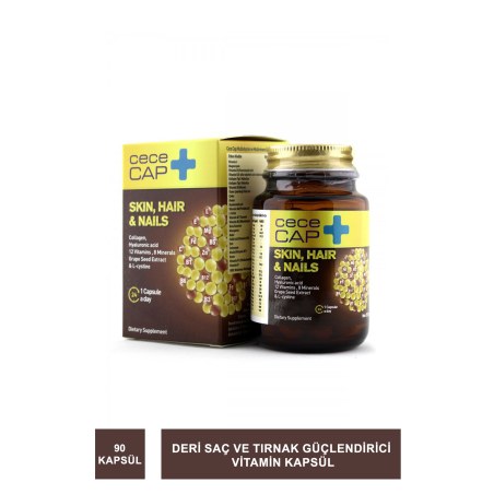 CeceCap Skin , Hair & Nails ( Cilt , Saç & Tırnak ) Takviye Edici Gıda 90 Kapsül