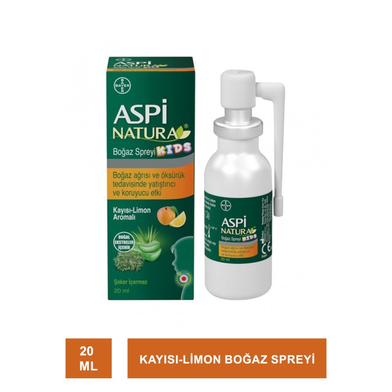 Aspi Natura Kids Boğaz Spreyi Kayısı-Limon 20 ml Aspi Natura Kids Boğaz Spreyi Kayısı-Limon 20 ml