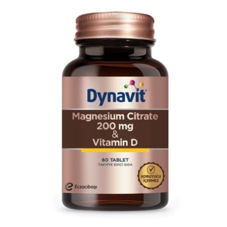 Dynavit Magnesium Citrate 200 mg & D Vitamini 60 Tablet
