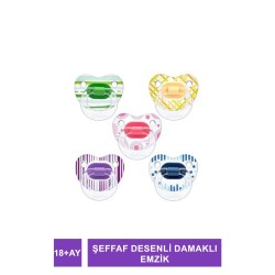 Wee Şeffaf Desenli Damaklı Emzik 18+ Ay ( 838 )