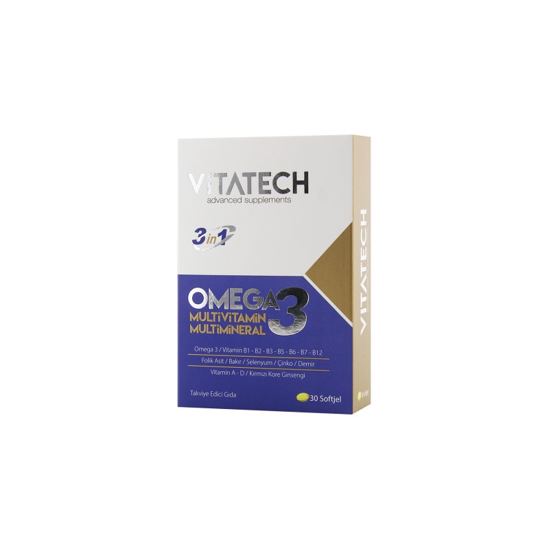 Vitatech 3 in 1 Takviye Edici Gıda 30 Soft Jel Vitatech 3 in 1 Takviye Edici Gıda 30 Soft Jel