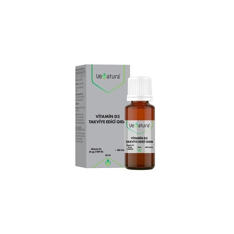 VeNatura Vitamin D3 Takviye Edici Gıda 20 ml Damla VeNatura Vitamin D3 Takviye Edici Gıda 20 ml Damla