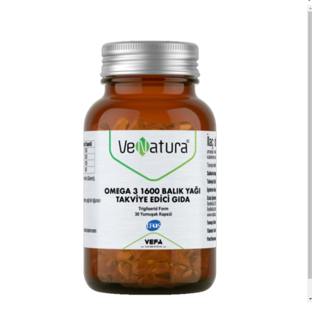 VeNatura Omega 3 1600 Balık Yağı 30 Yumuşak Kapsül