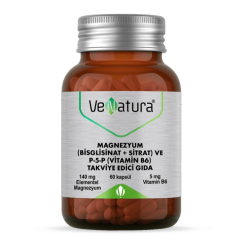 VeNatura Magnezyum (Bisglisinat+Sitrat) ve P5P (Vitamin B6) 60 Kapsül