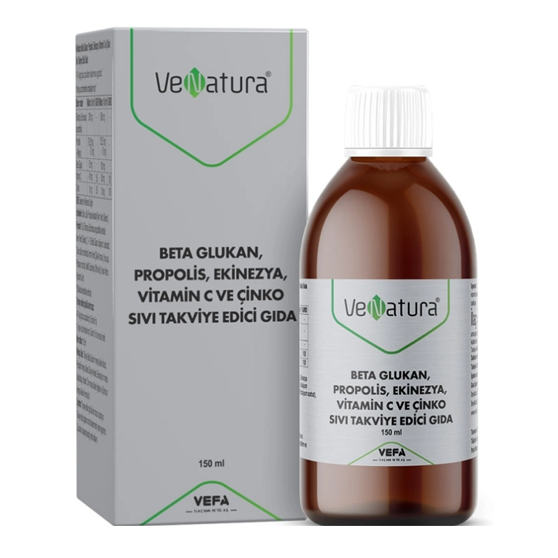 VeNatura Beta Glukan, Propolis, Ekinezya, Vitamin C ve Çinko Sıvı Takviye Edici Gıda 150 ml