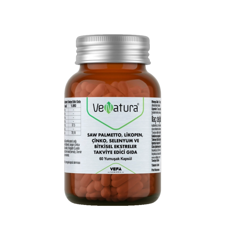 VeNatura Saw Palmetto, Likopen, Çinko, Selenyum 60 Yumuşak Kapsül VeNatura Saw Palmetto, Likopen, Çinko, Selenyum 60 Yumuşak Kapsül