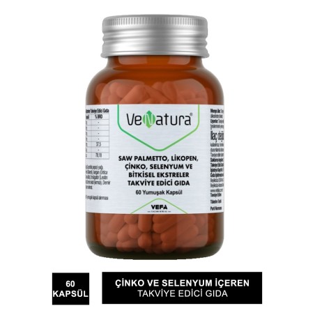 VeNatura Saw Palmetto, Likopen, Çinko, Selenyum 60 Yumuşak Kapsül