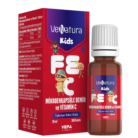 VeNatura Kids Mikroenkapsüle Demir ve Vitamin C Takviye Edici Gıda 20 ml