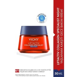 Vichy Liftactiv Collagen Specialist Yaşlanma Karşıtı Gece Bakım Kremi 50 ml