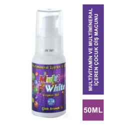 Multi White Multivitamin ve Multimineral İçeren Çocuk Diş Macunu 50 ml