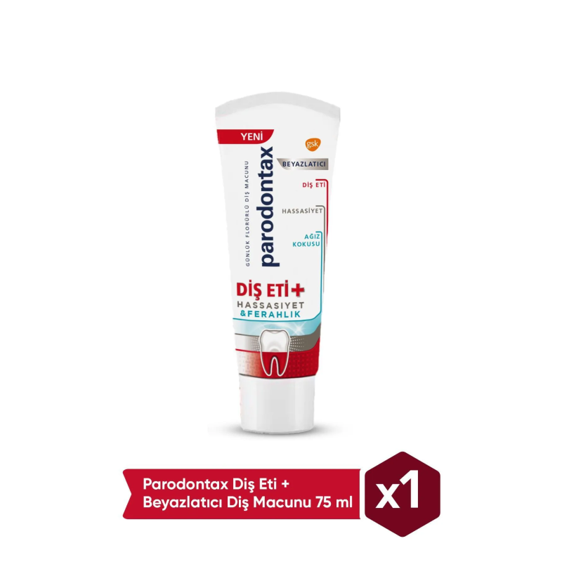 Parodontax Diş Eti & Hassasiyet & Ferahlık & Beyazlatıcı Diş Macunu 75ml (S.K.T 11-2023) Parodontax Diş Eti & Hassasiyet & Ferahlık & Beyazlatıcı Diş Macunu 75ml (S.K.T 11-2023)