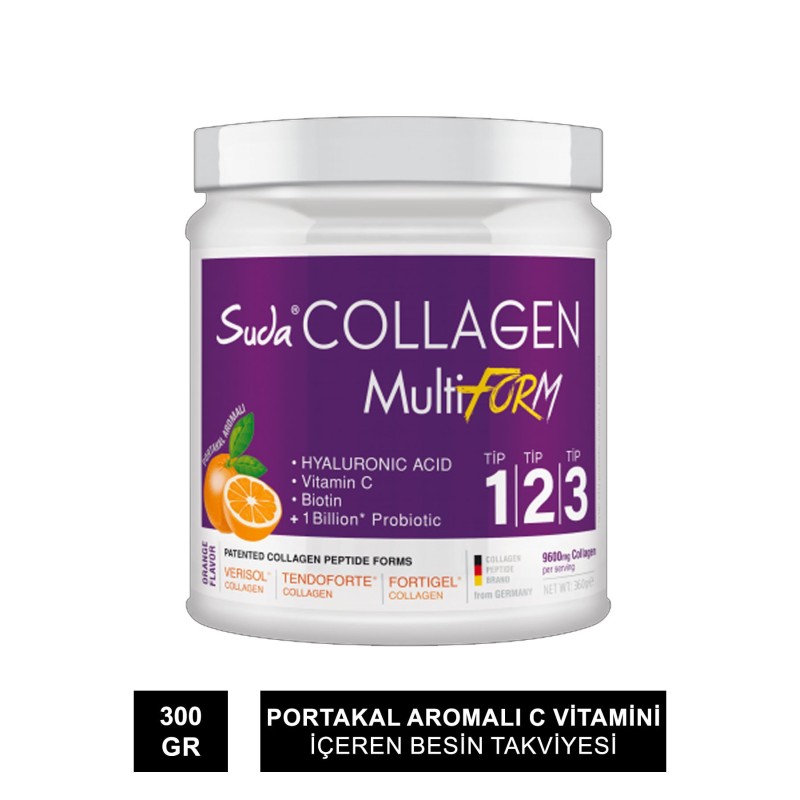 Suda Collagen Multiform Toz Kutu Portakal Aromalı 300 gr (S.K.T 01-2025)