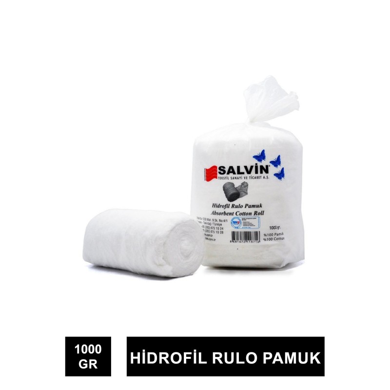 Salvin Hidrofil Rulo Pamuk 1000gr (S.K.T 12-2026)