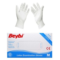 Beybi Lateks Muayene Eldiveni Pudralı ( Medium ) 100 Adet